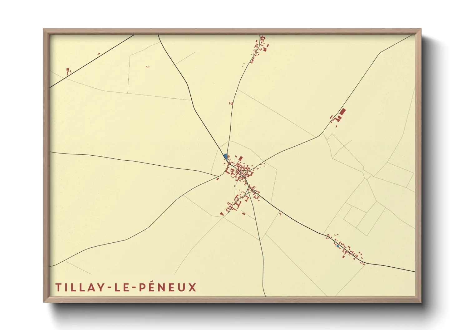 Une affiche de carte sur Tillay-le-Péneux