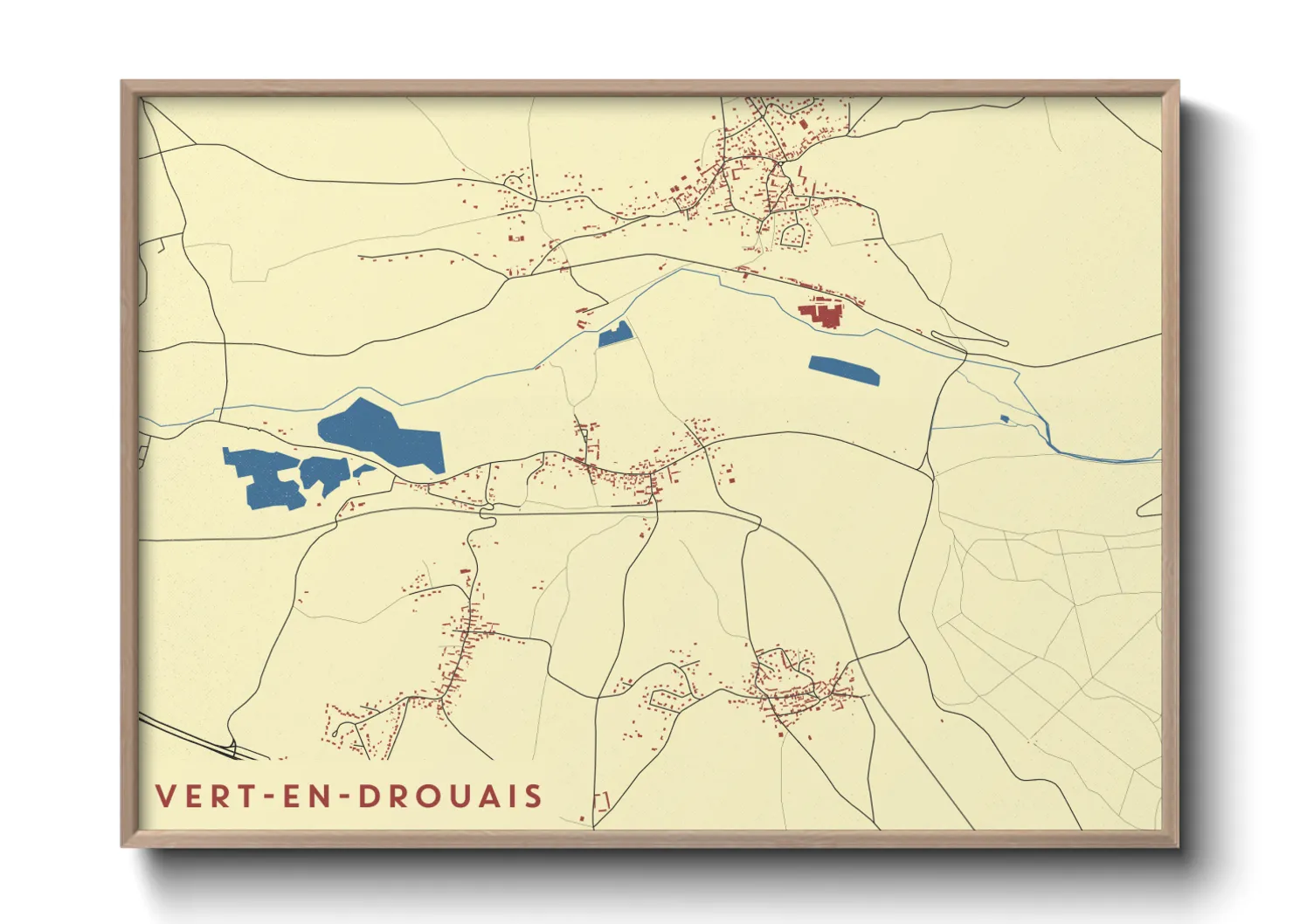 Une affiche de carte sur Vert-en-Drouais