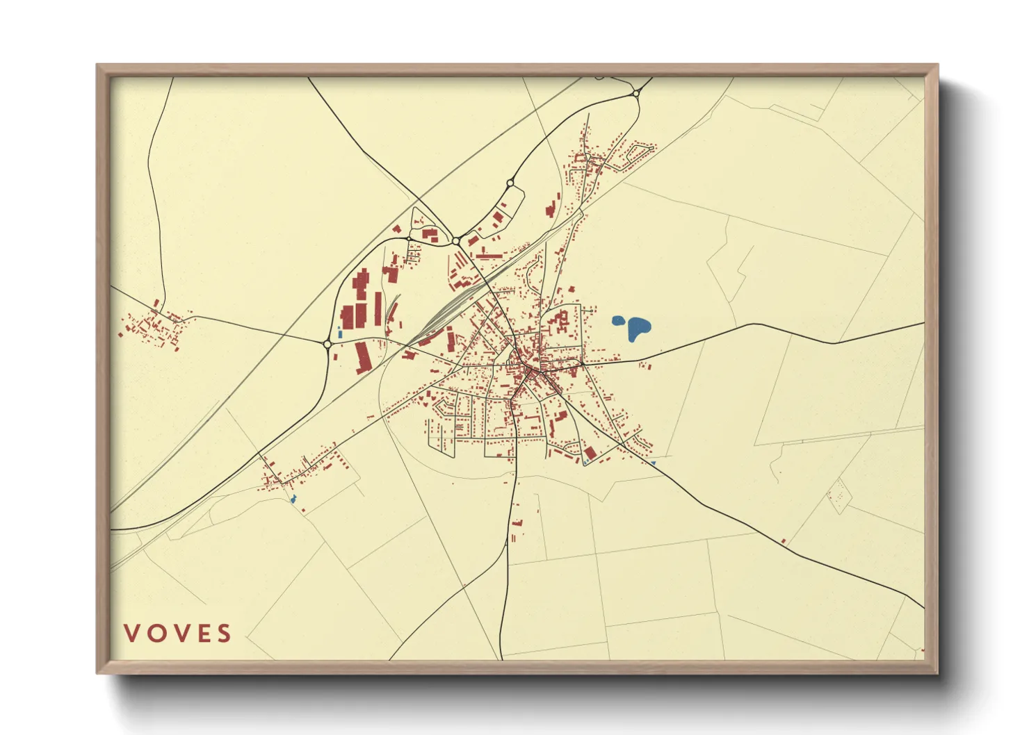 Une affiche de carte sur Voves