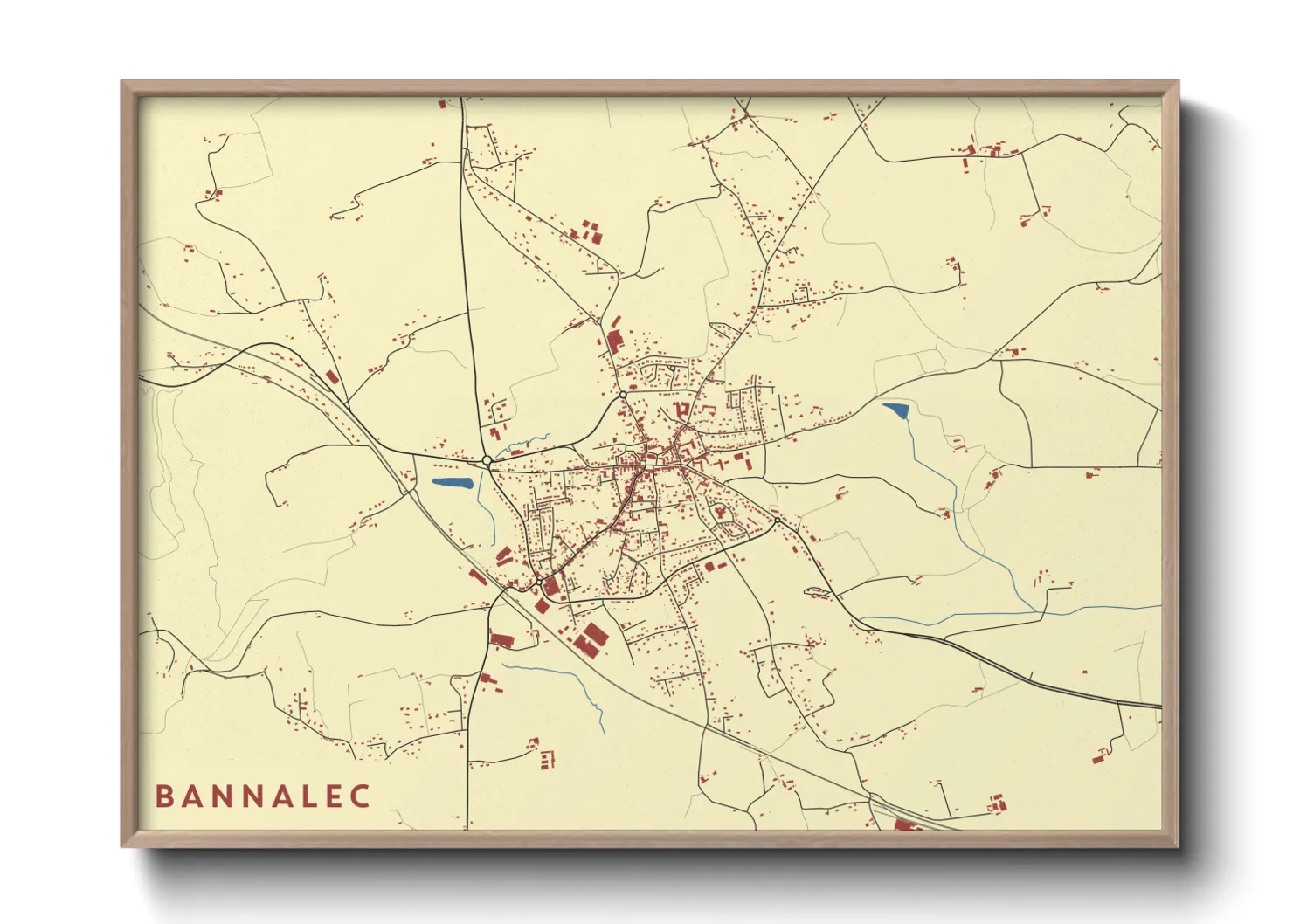 Une affiche de carte sur Bannalec