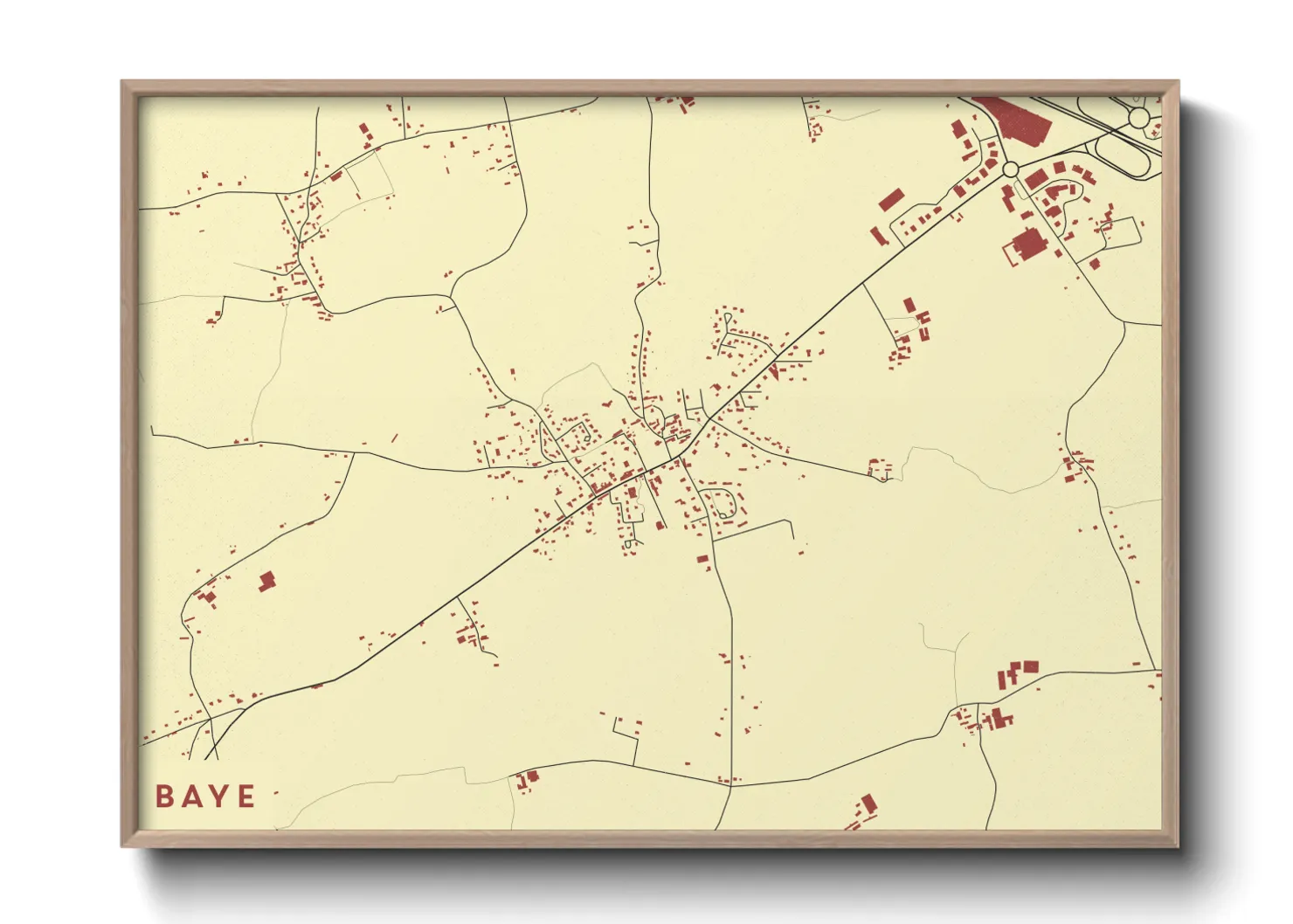 Une affiche de carte sur Baye