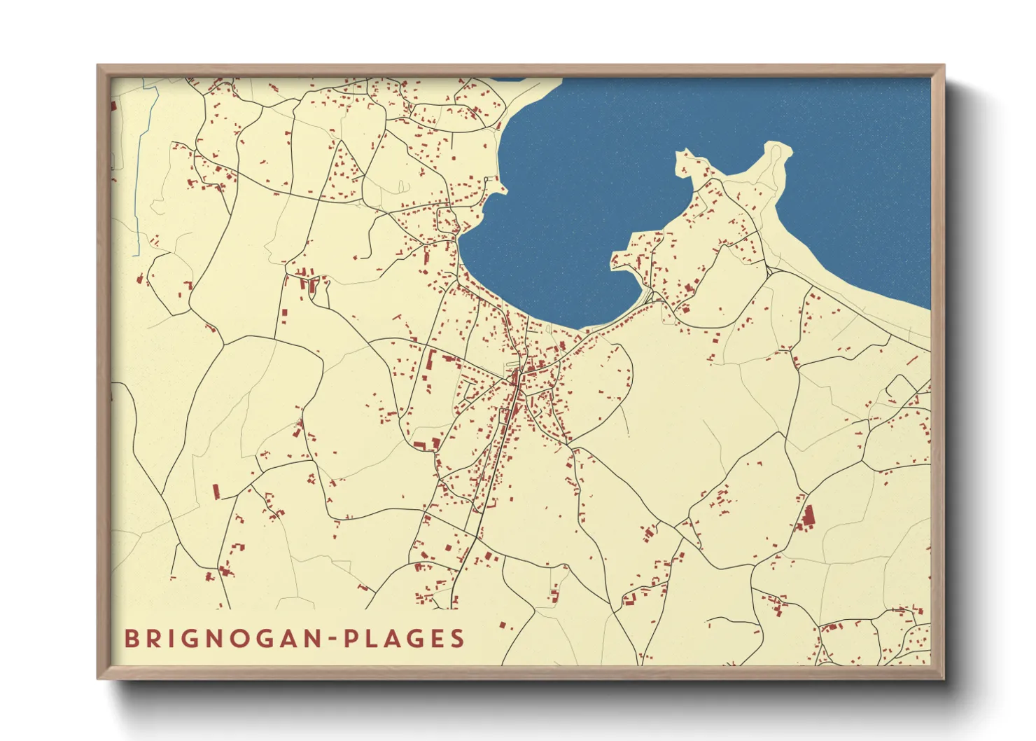 Une affiche de carte sur Brignogan-Plages
