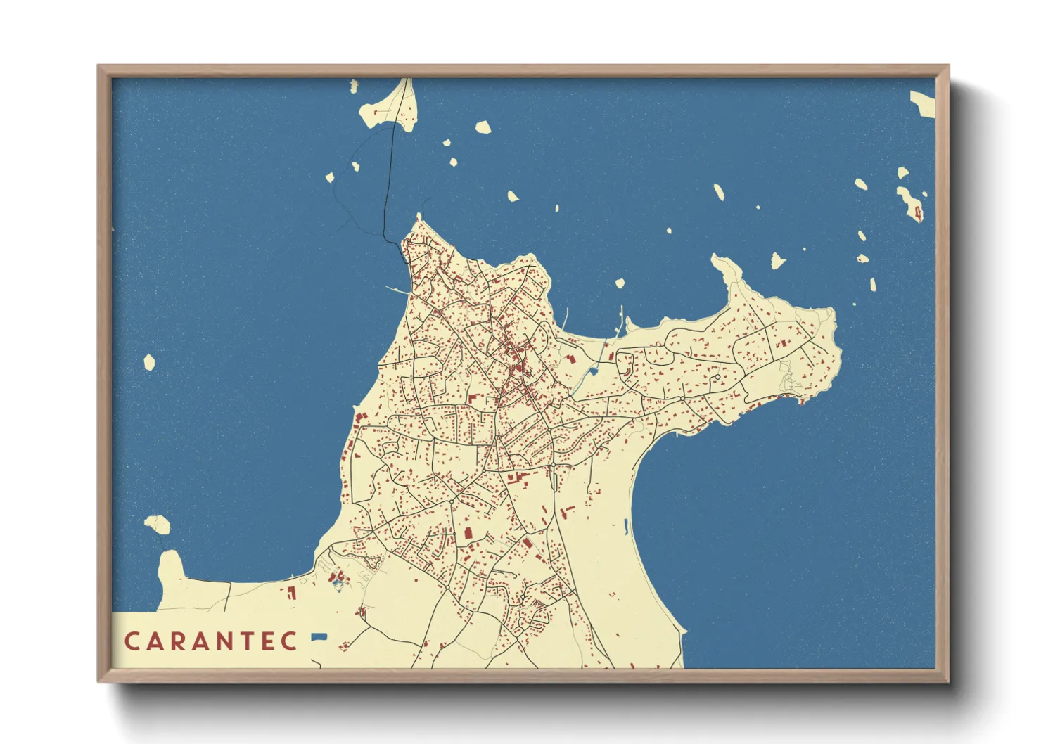 Une affiche de carte sur Carantec