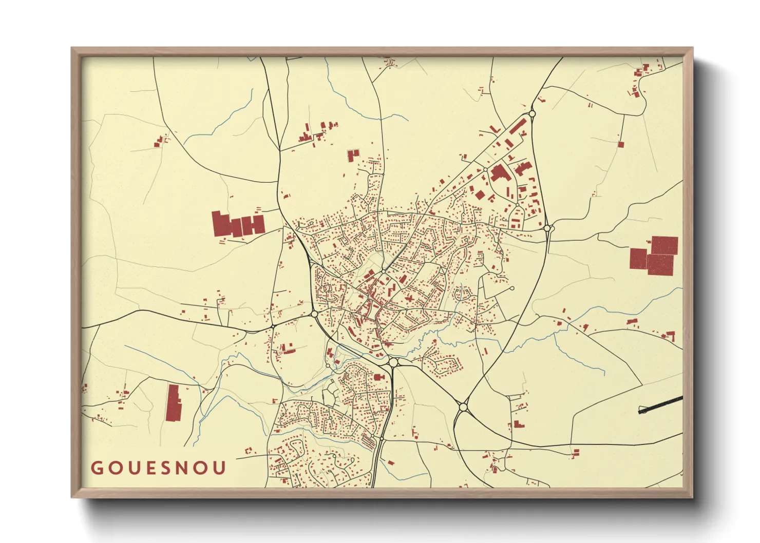 Une affiche de carte sur Gouesnou