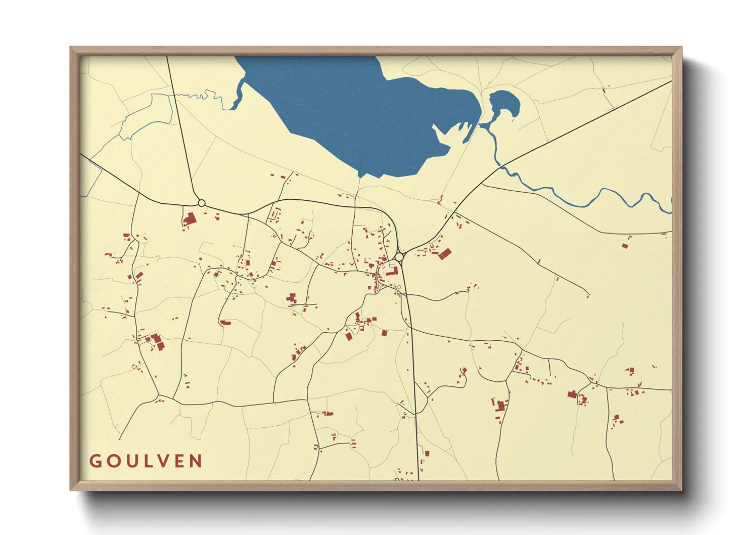 Une affiche de carte sur Goulven