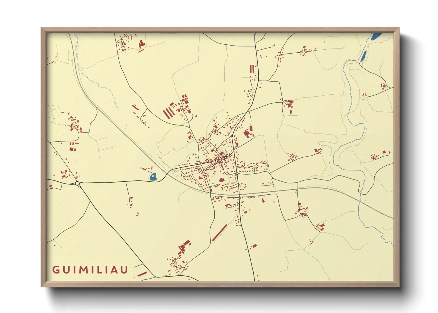 Une affiche de carte sur Guimiliau