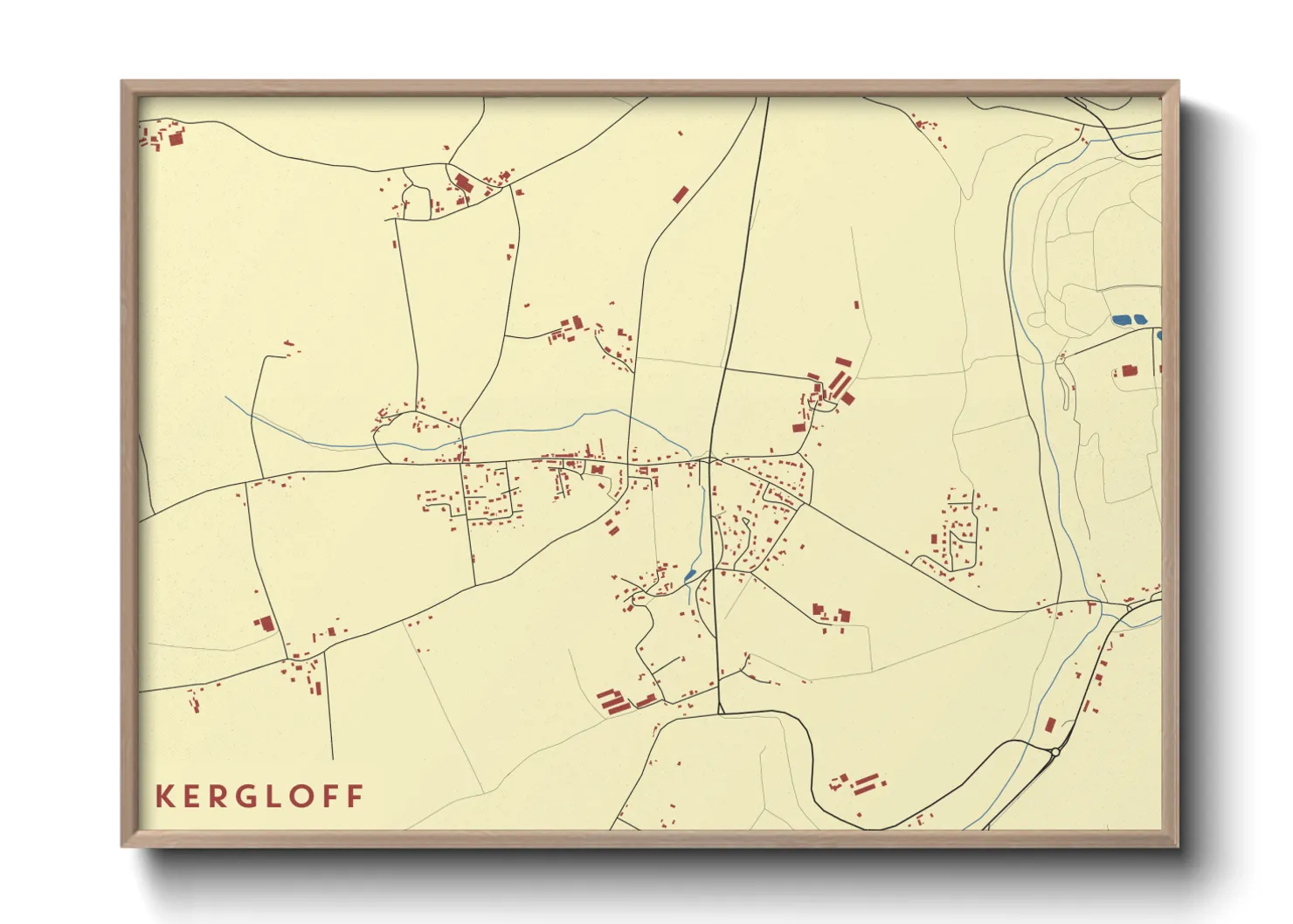 Une affiche de carte sur Kergloff