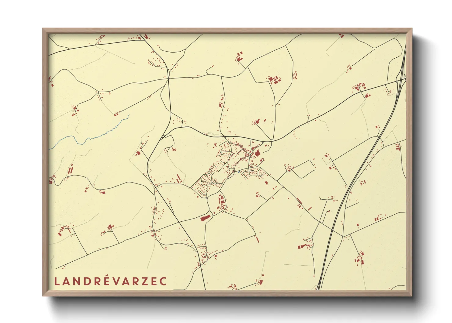 Une affiche de carte sur Landrévarzec