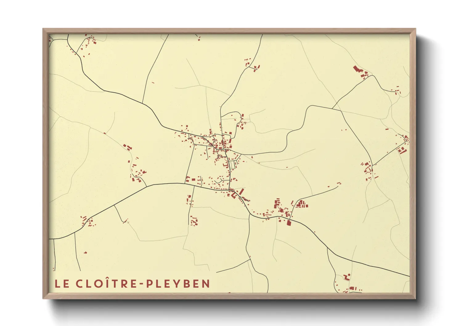 Une affiche de carte sur Le Cloître-Pleyben