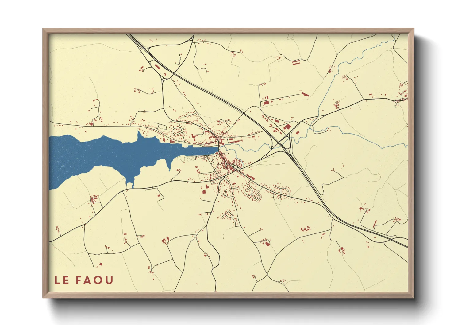 Une affiche de carte sur Le Faou