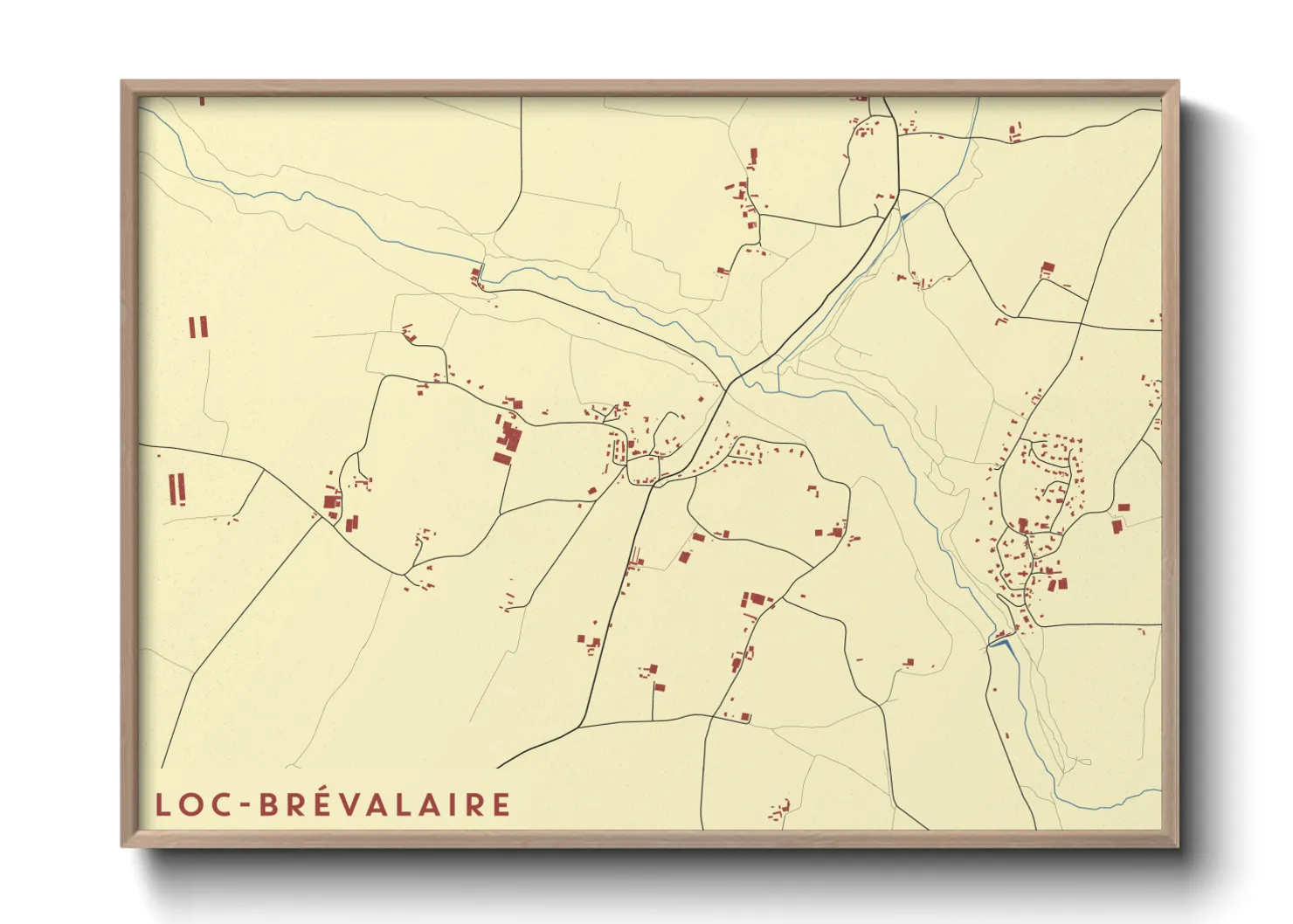 Une affiche de carte sur Loc-Brévalaire