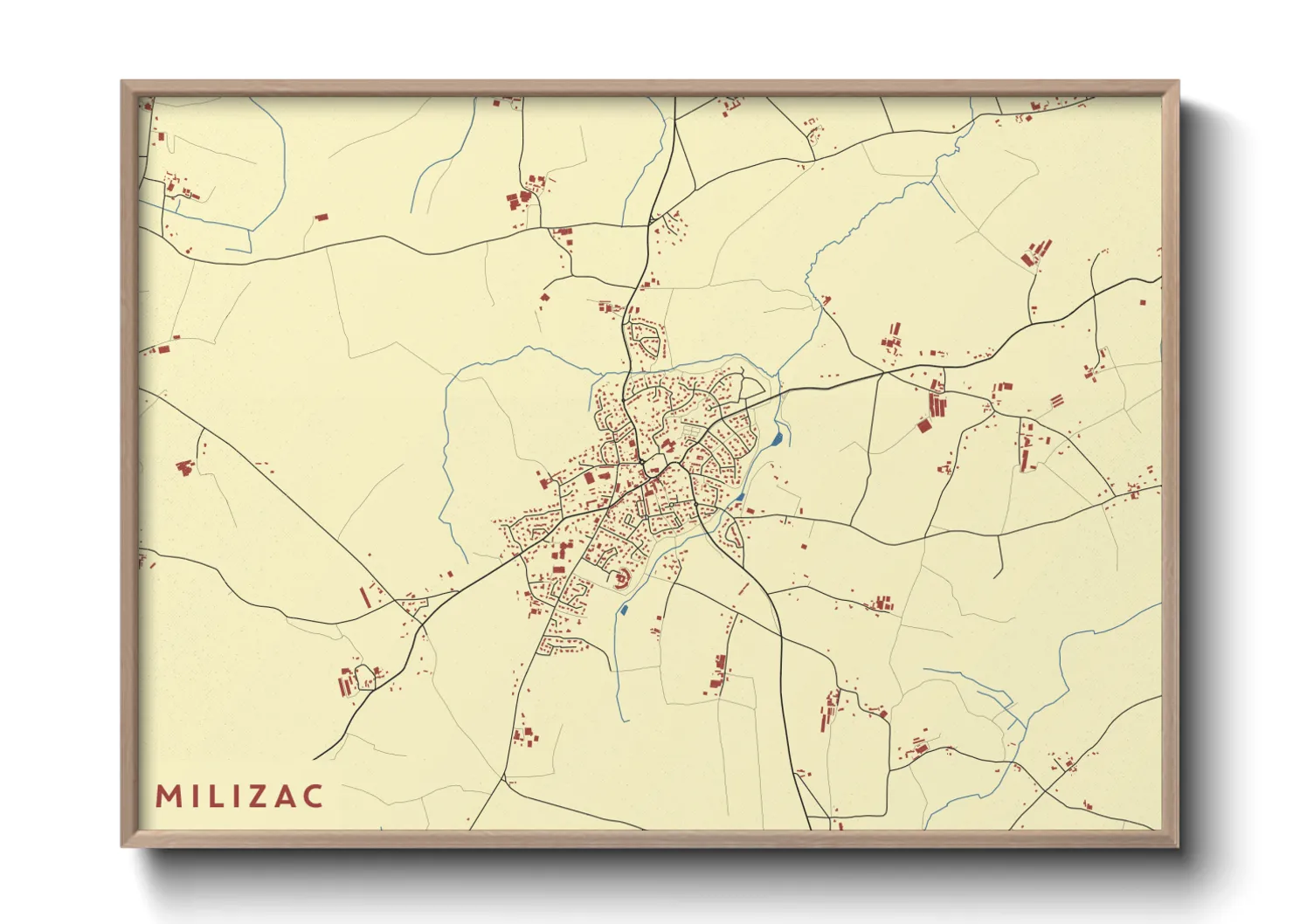 Une affiche de carte sur Milizac