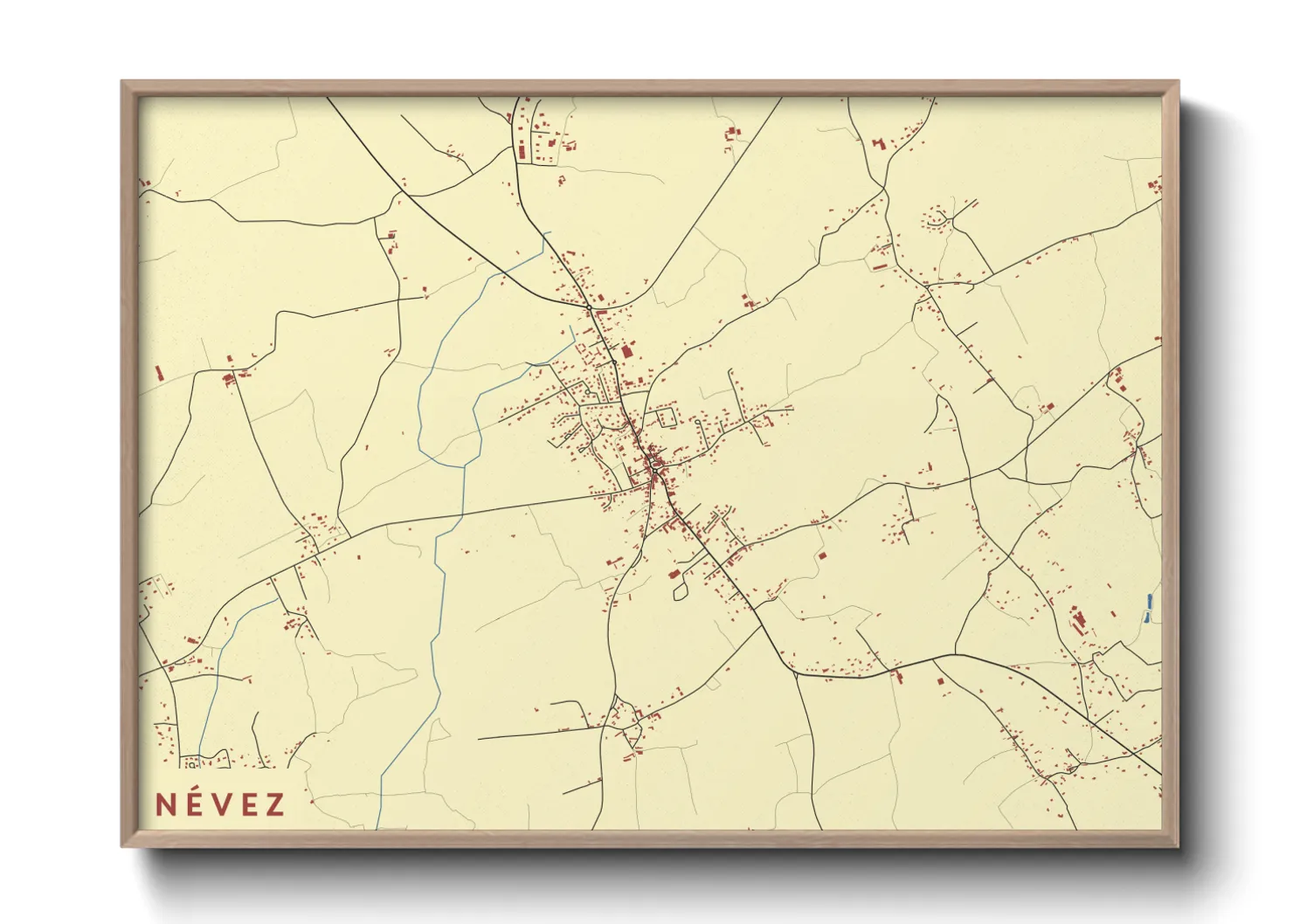 Une affiche de carte sur Névez