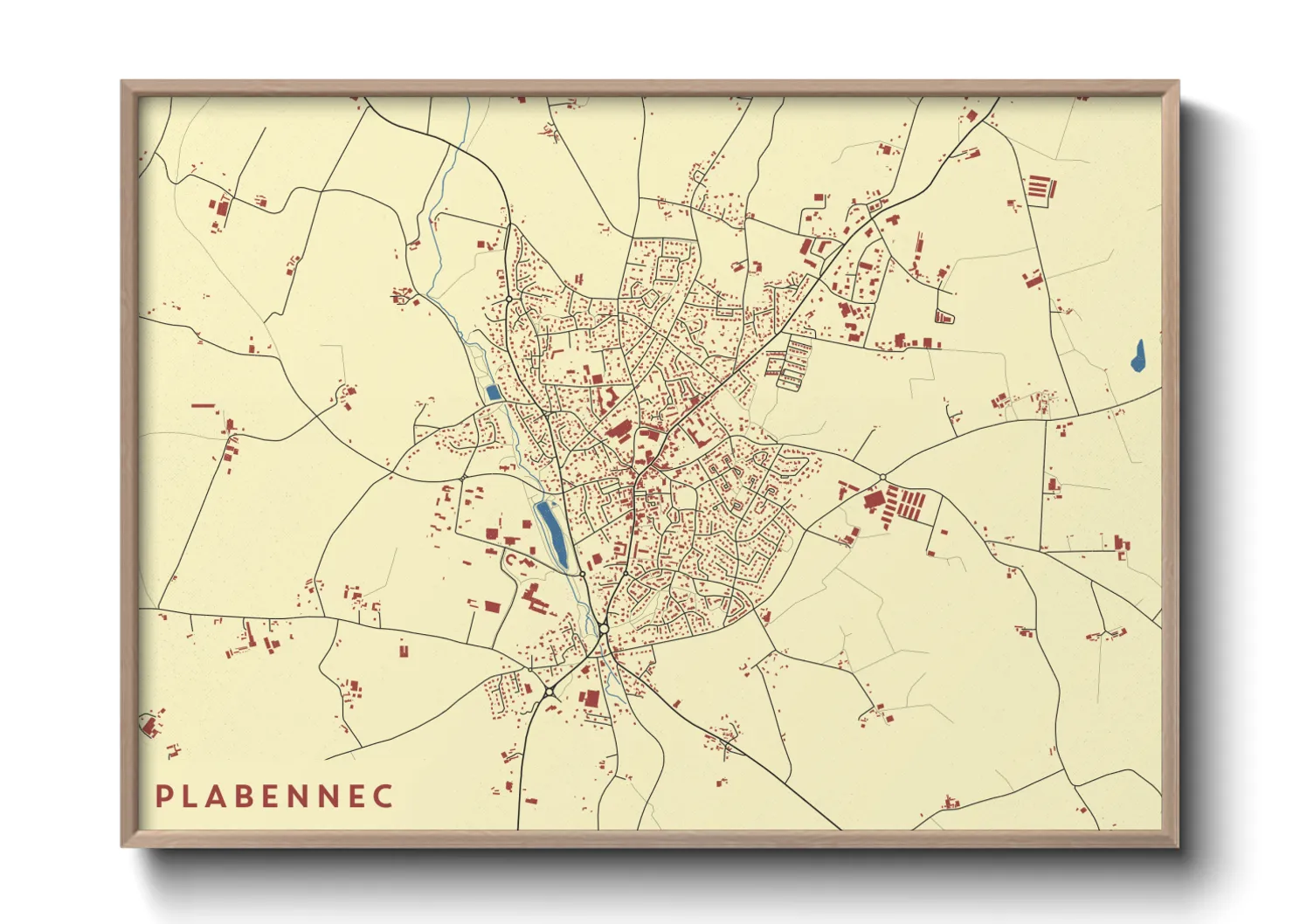 Une affiche de carte sur Plabennec