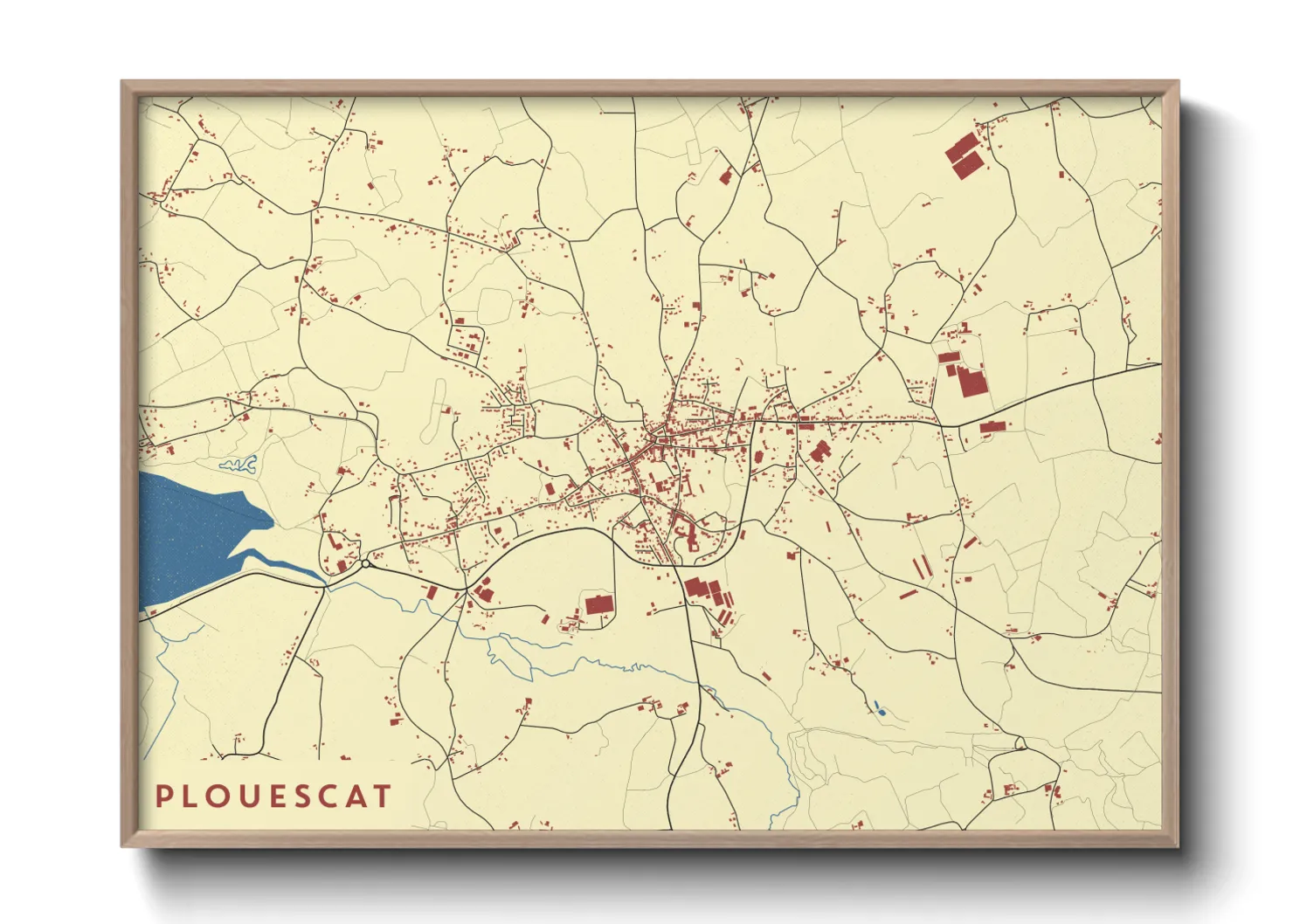 Une affiche de carte sur Plouescat