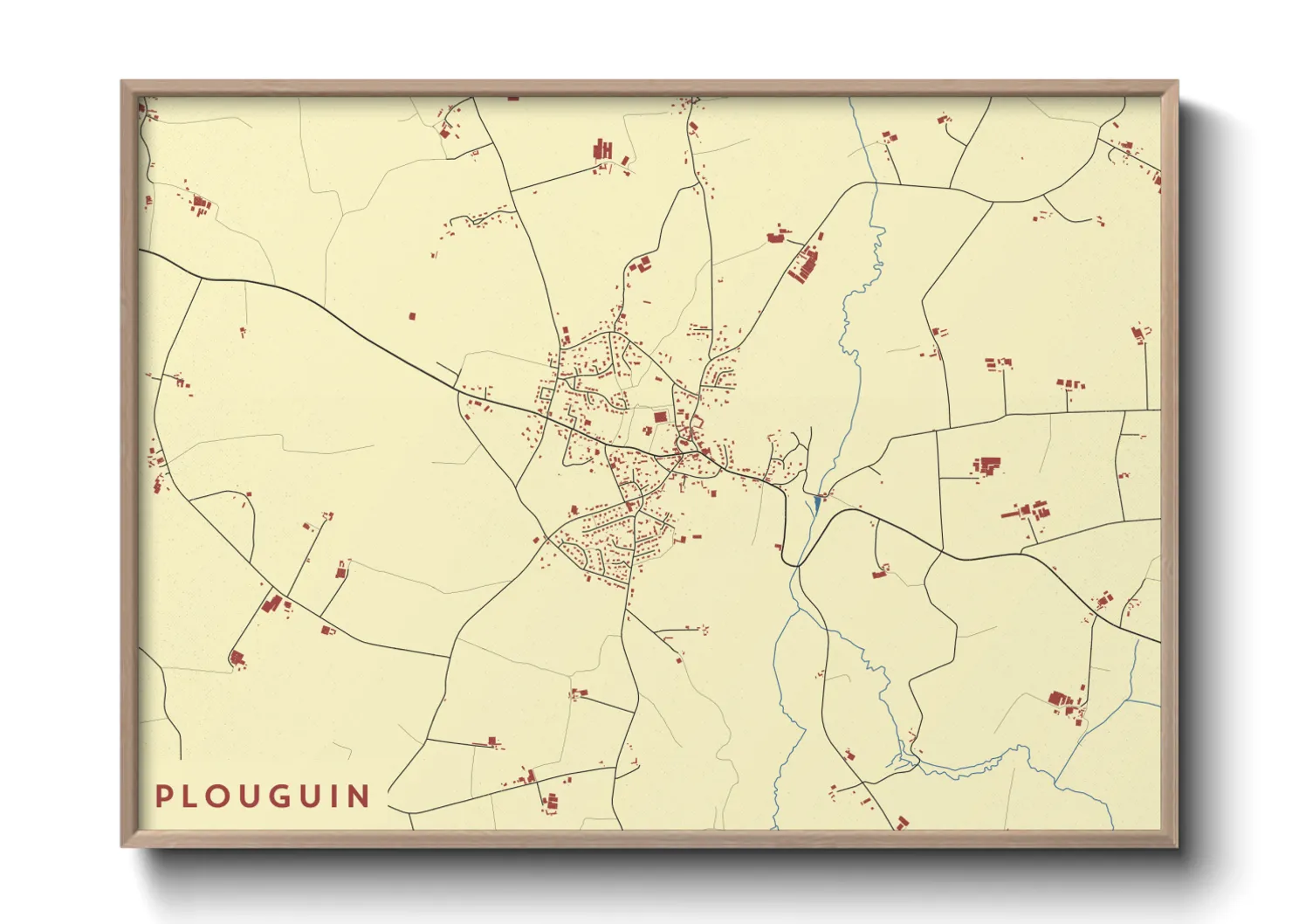 Une affiche de carte sur Plouguin