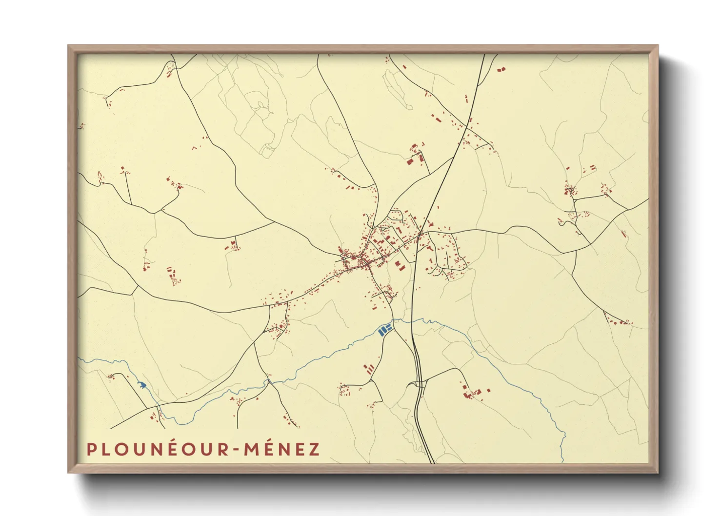 Une affiche de carte sur Plounéour-Ménez
