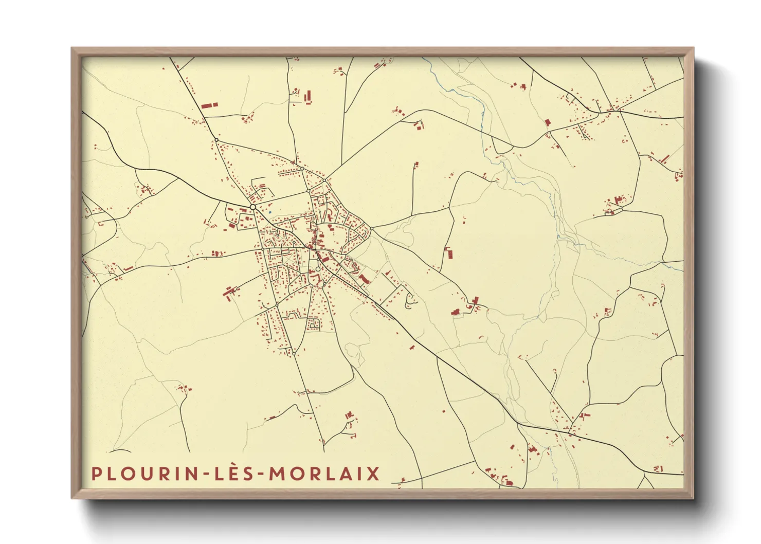 Une affiche de carte sur Plourin-lès-Morlaix