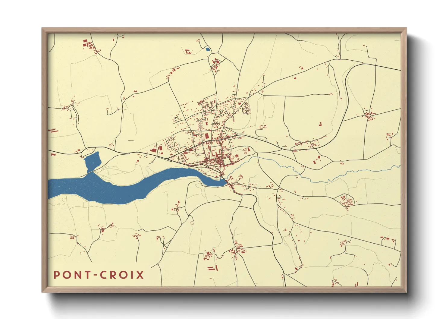 Une affiche de carte sur Pont-Croix