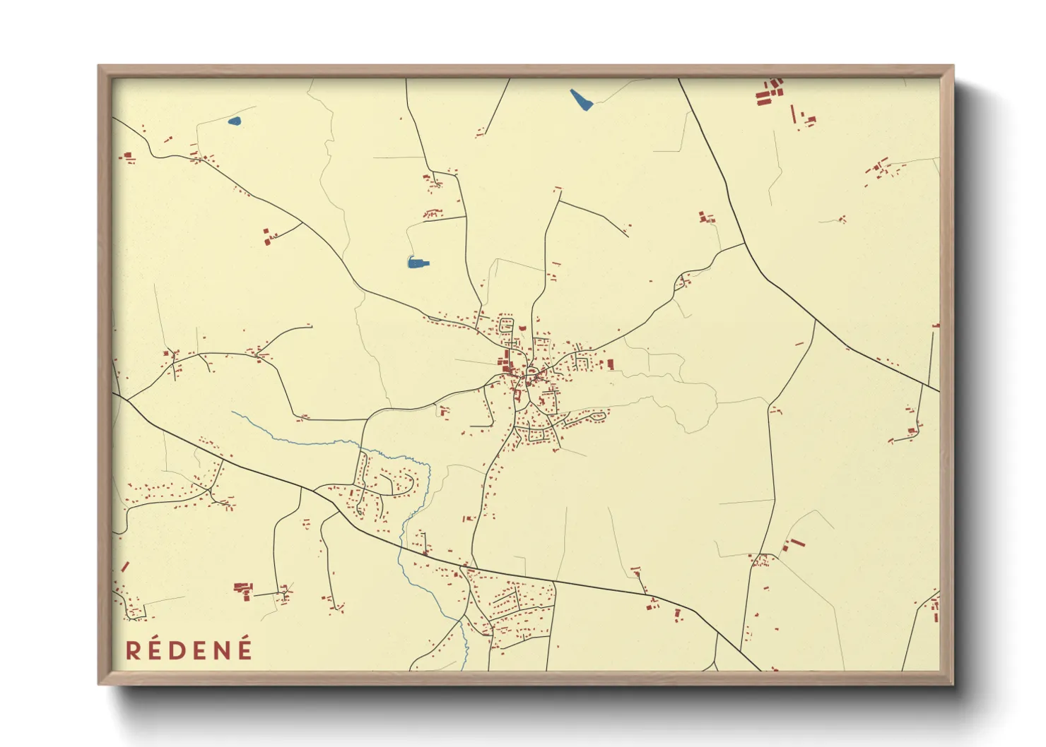 Une affiche de carte sur Rédené