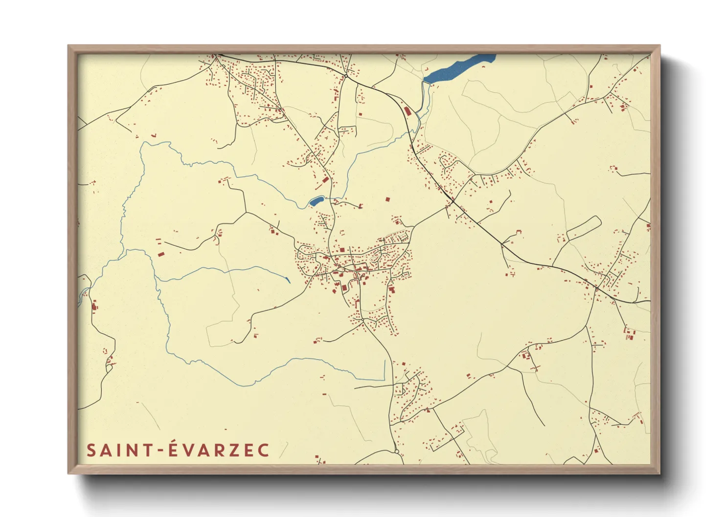 Une affiche de carte sur Saint-Évarzec