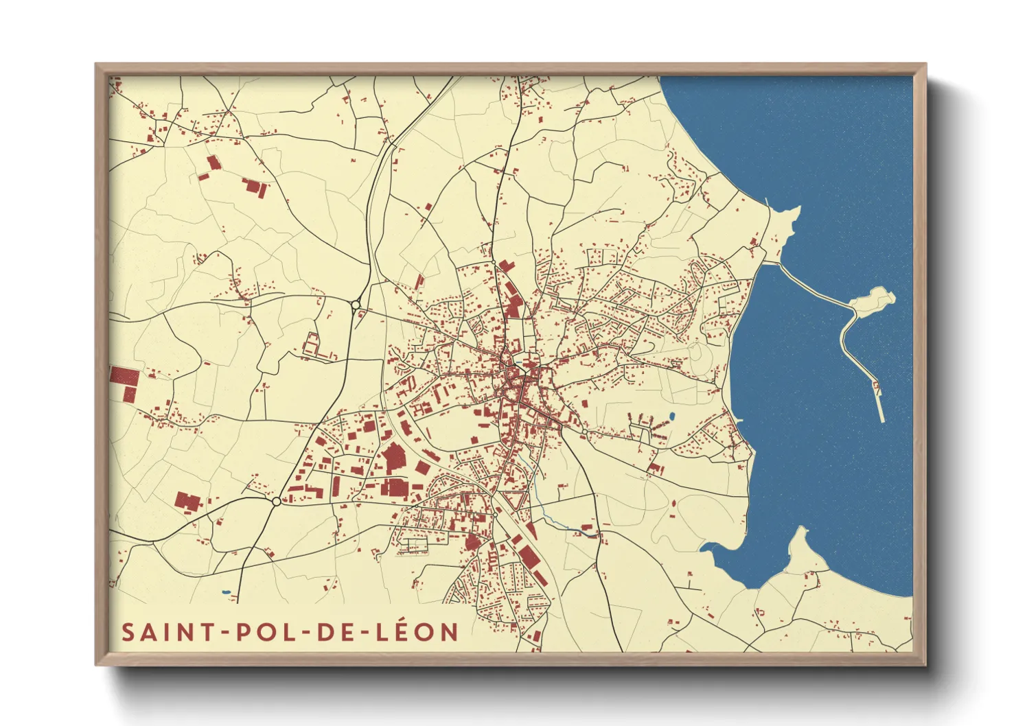 Une affiche de carte sur Saint-Pol-de-Léon
