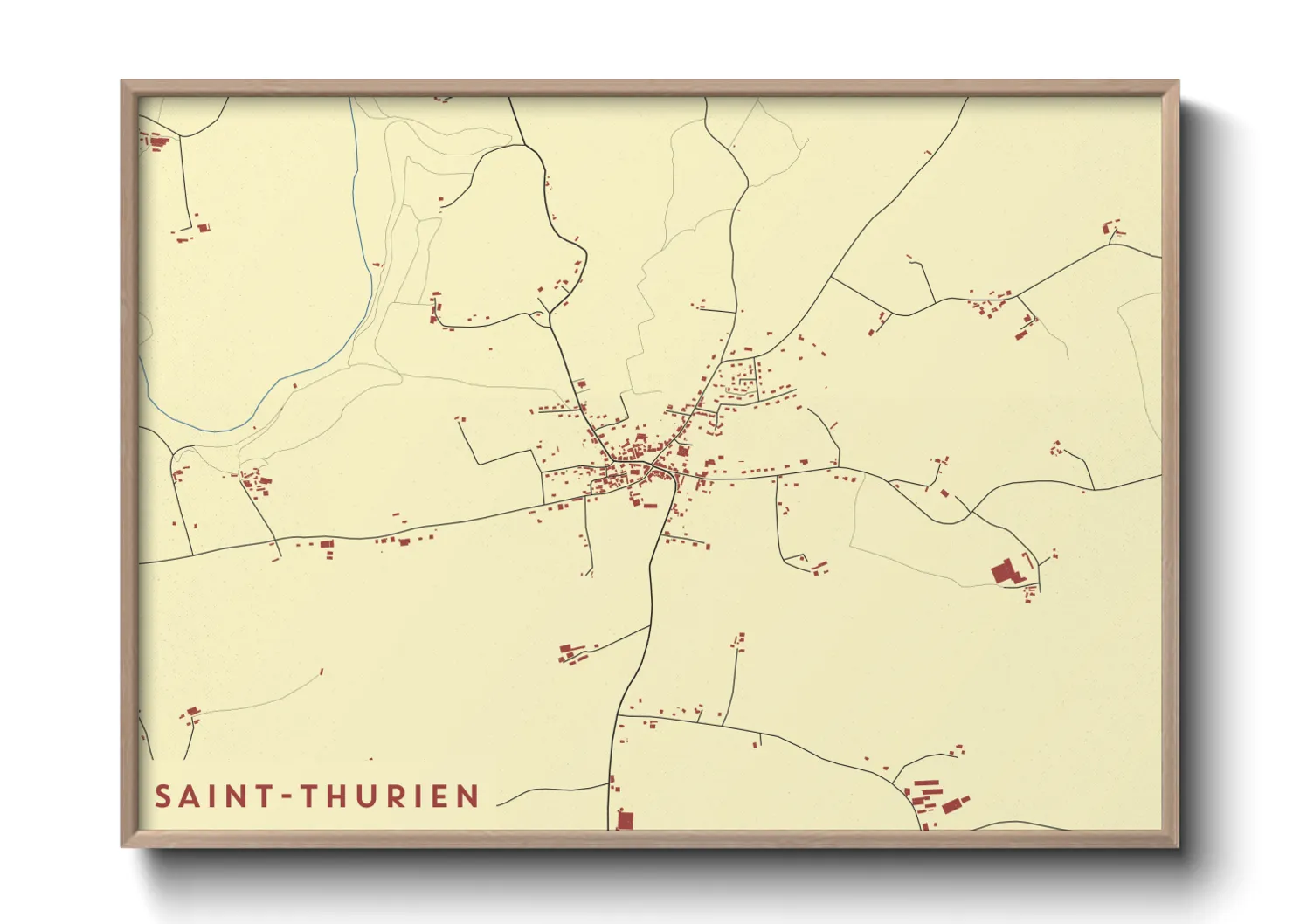 Une affiche de carte sur Saint-Thurien