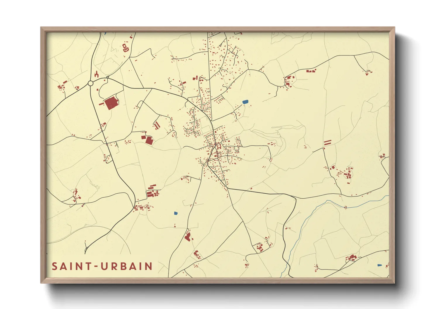 Une affiche de carte sur Saint-Urbain