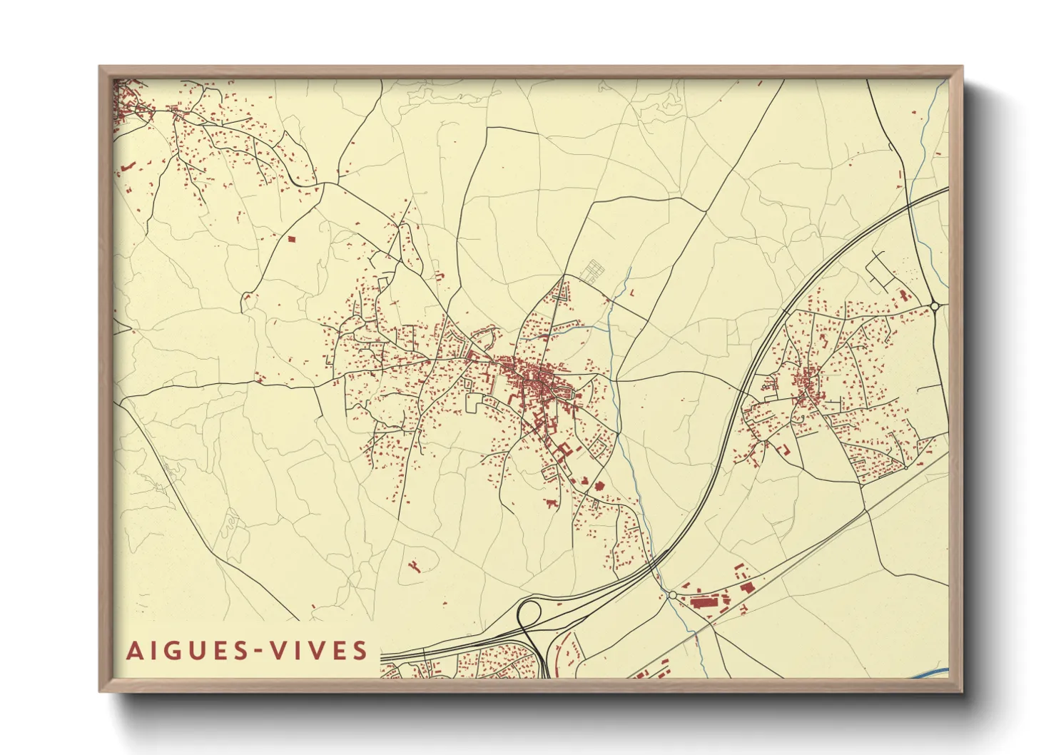 Une affiche de carte sur Aigues-Vives