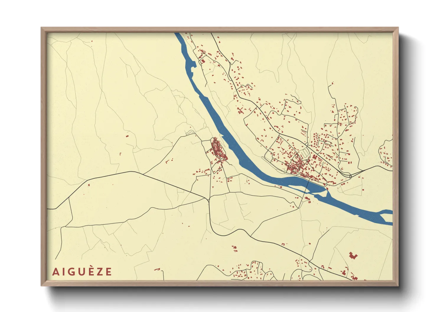 Une affiche de carte sur Aiguèze
