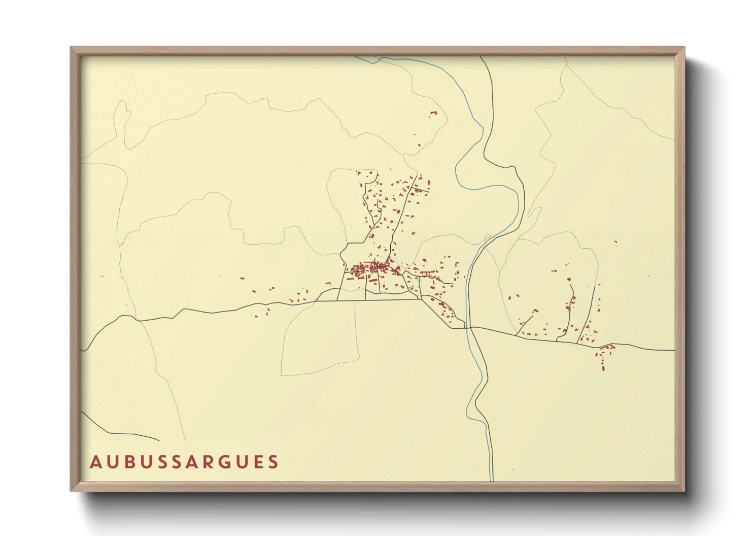 Une affiche de carte sur Aubussargues
