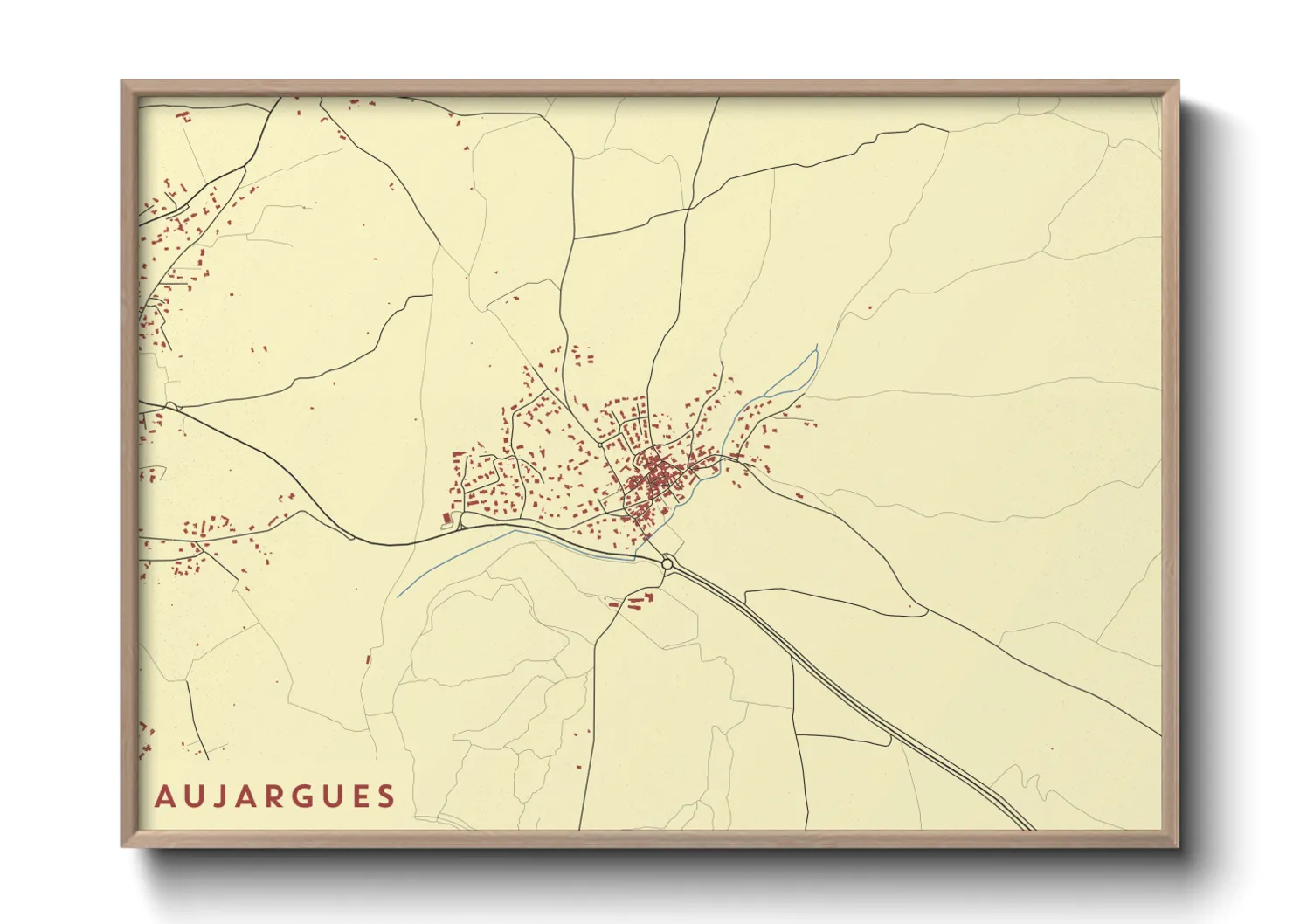 Une affiche de carte sur Aujargues