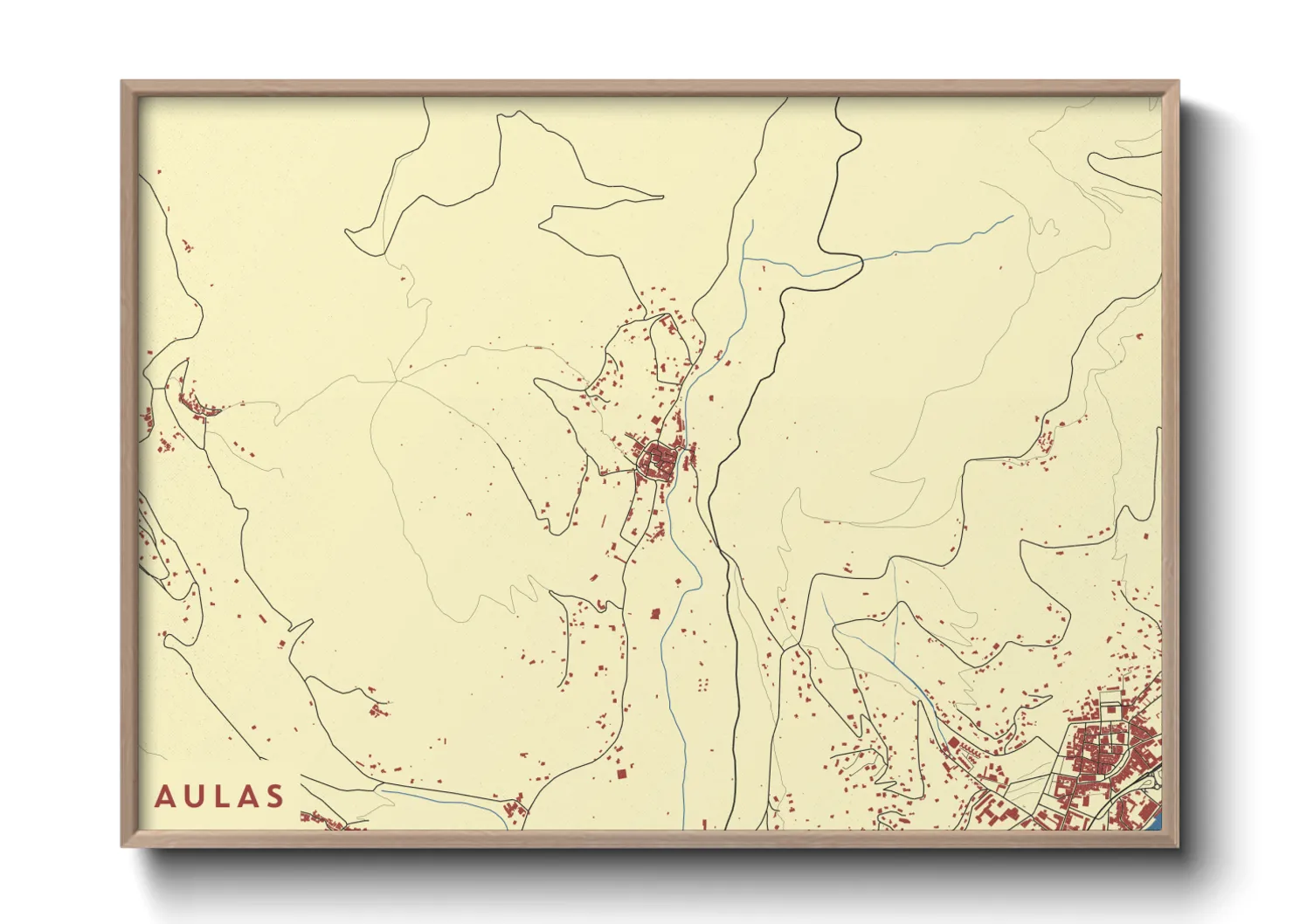 Une affiche de carte sur Aulas