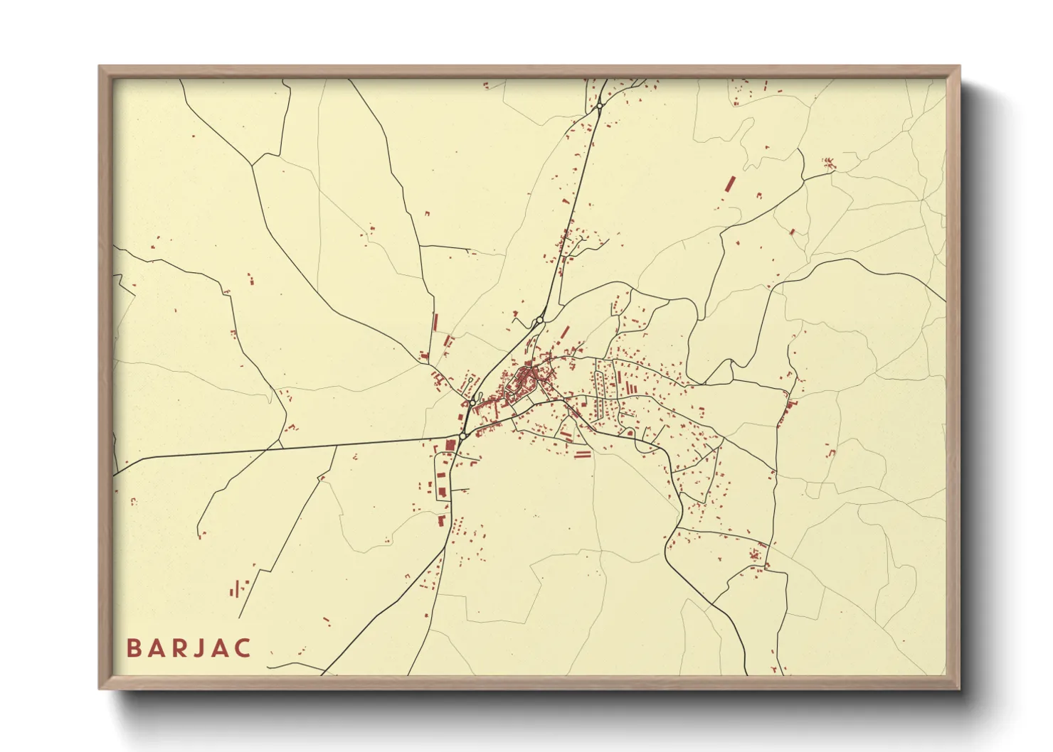 Une affiche de carte sur Barjac