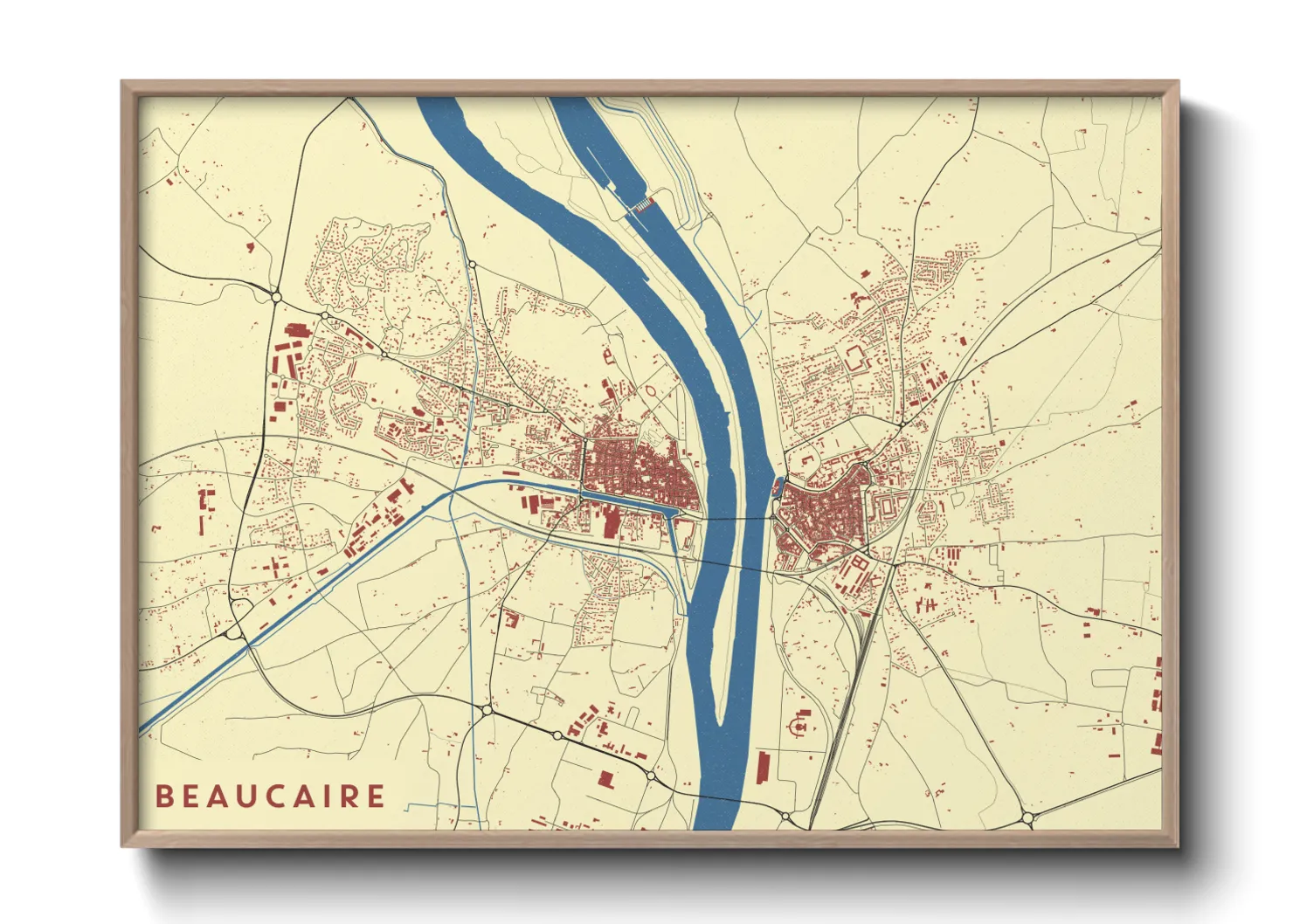 Une affiche de carte sur Beaucaire