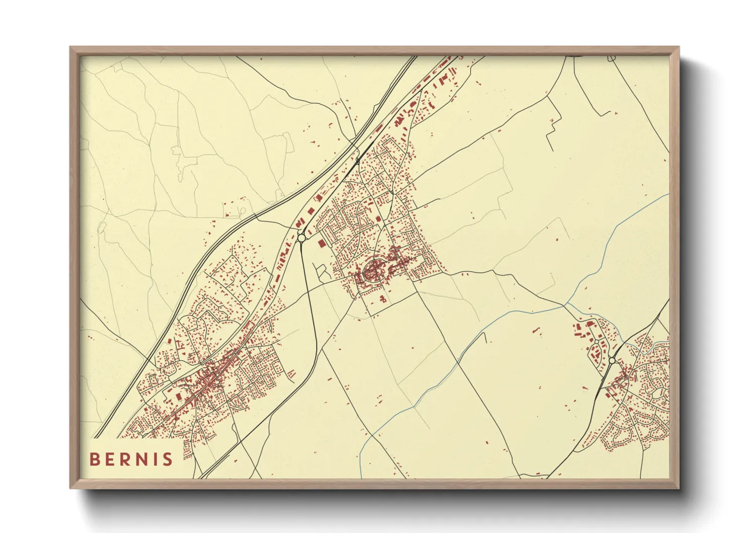 Une affiche de carte sur Bernis