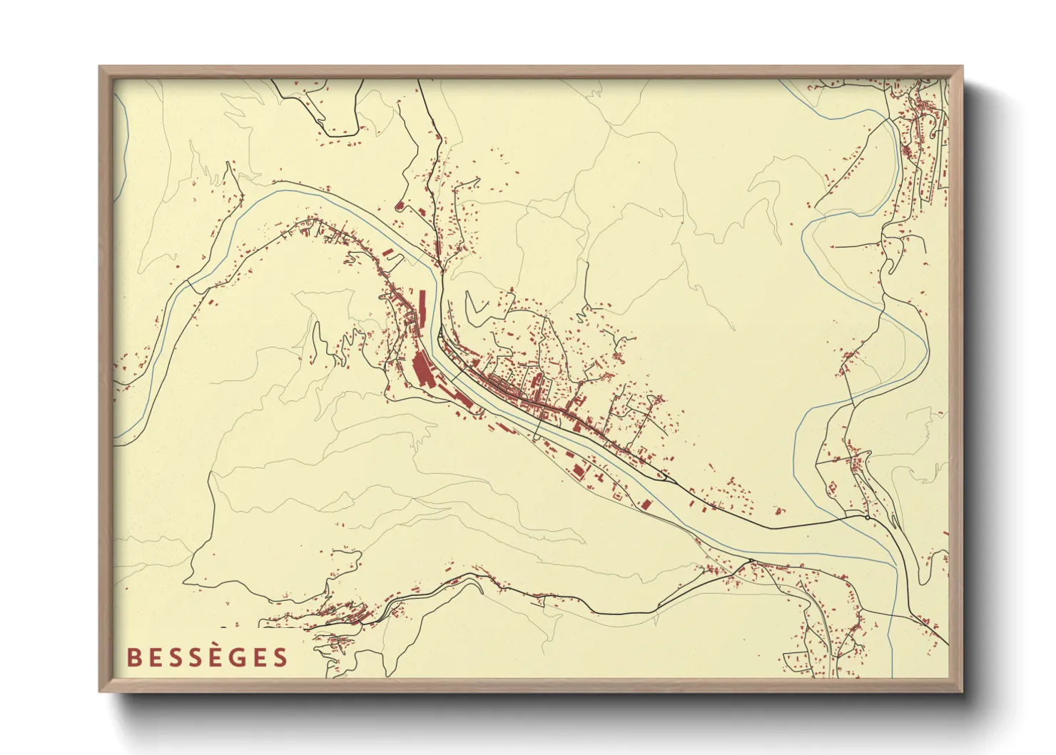 Une affiche de carte sur Bessèges