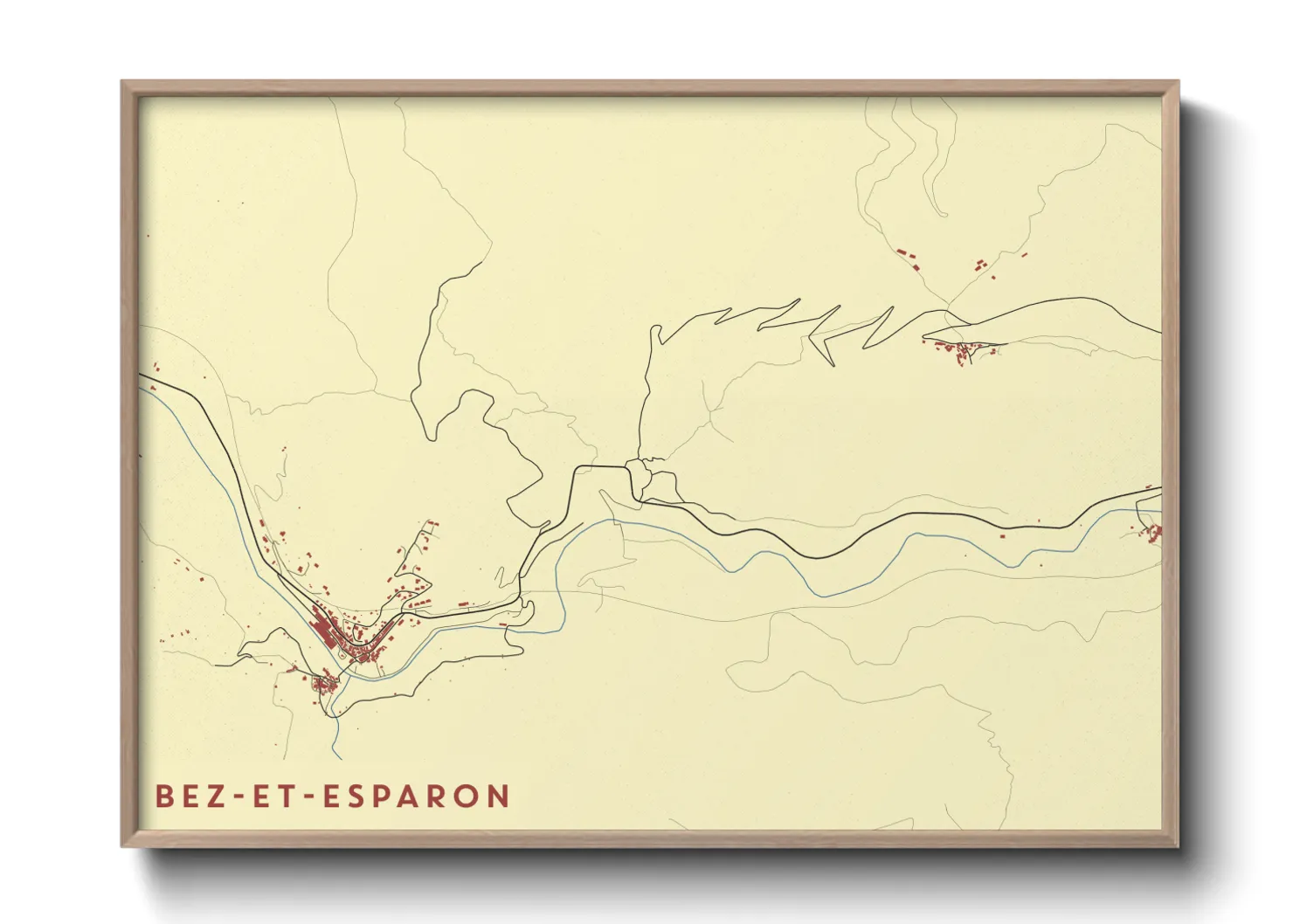 Une affiche de carte sur Bez-et-Esparon