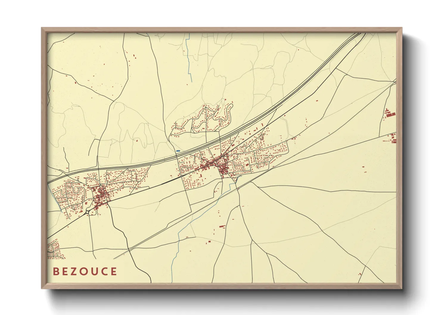 Une affiche de carte sur Bezouce