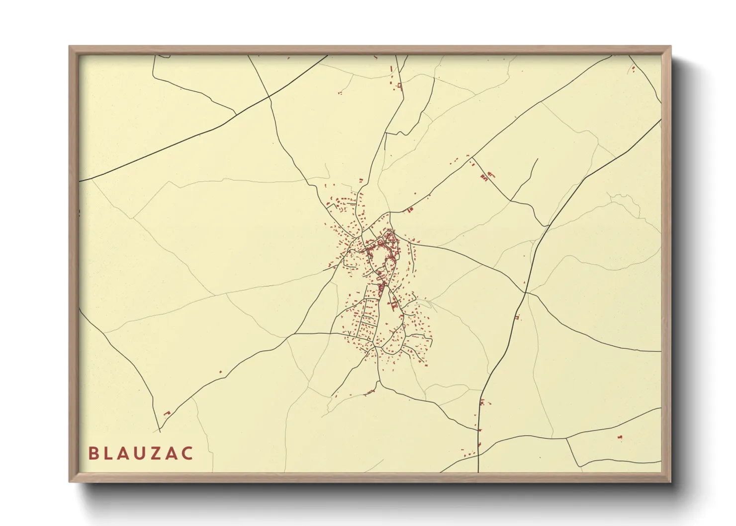 Une affiche de carte sur Blauzac