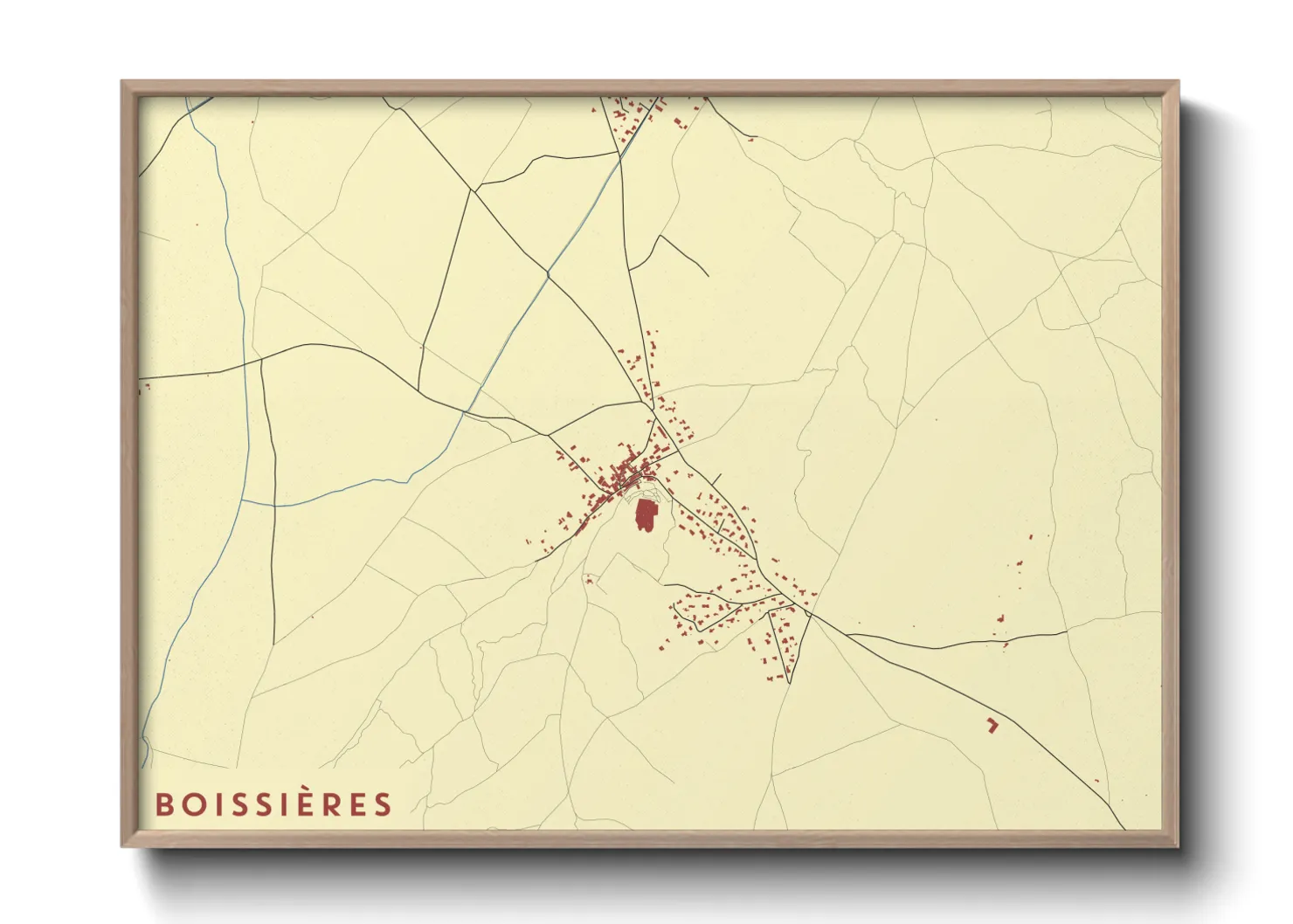 Une affiche de carte sur Boissières