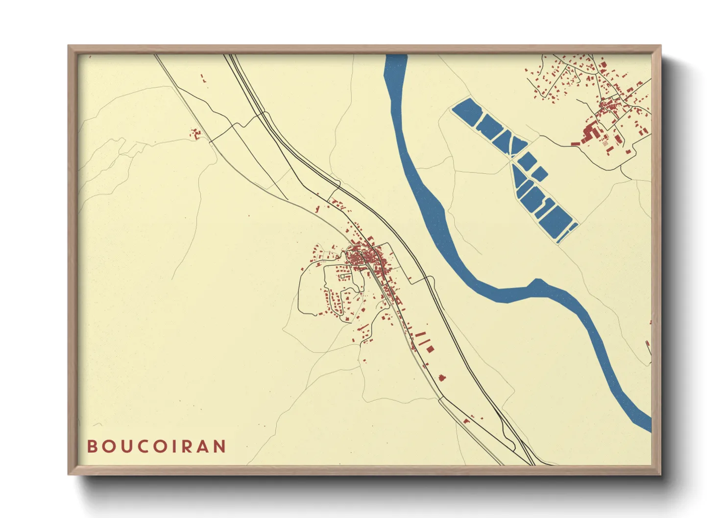 Une affiche de carte sur Boucoiran