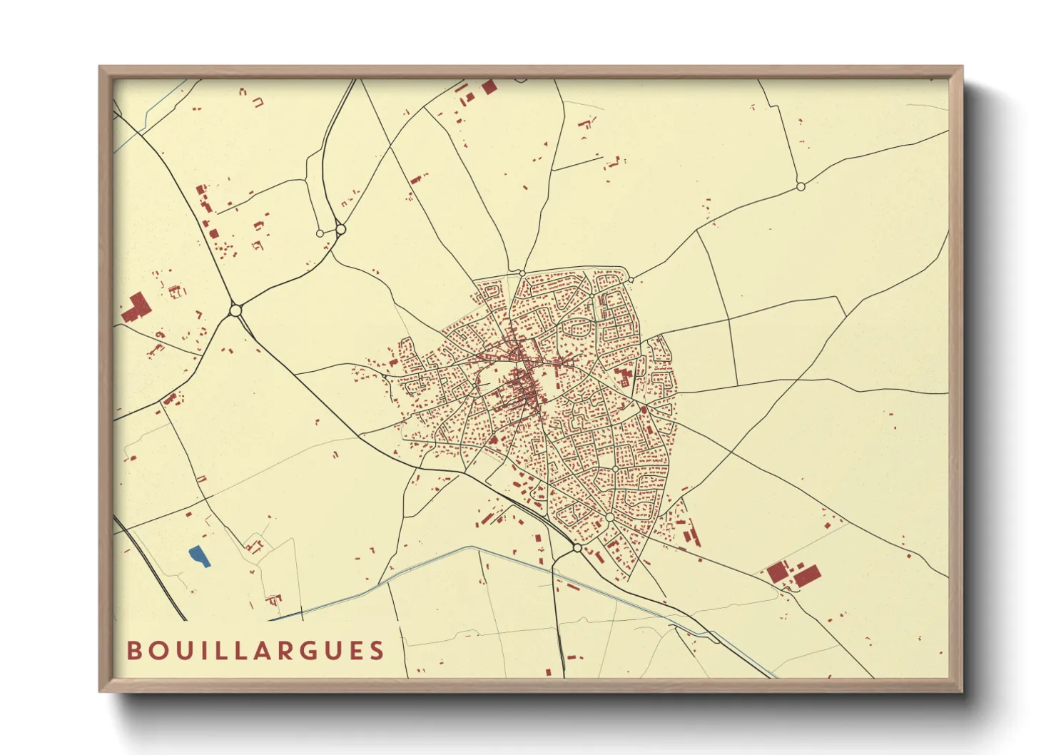 Une affiche de carte sur Bouillargues
