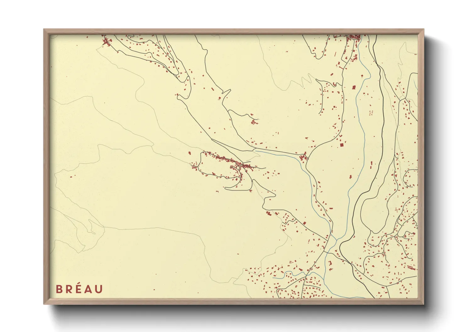 Une affiche de carte sur Bréau