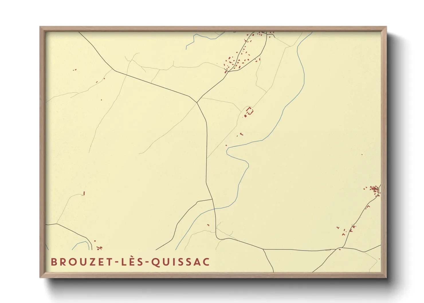 Une affiche de carte sur Brouzet-lès-Quissac