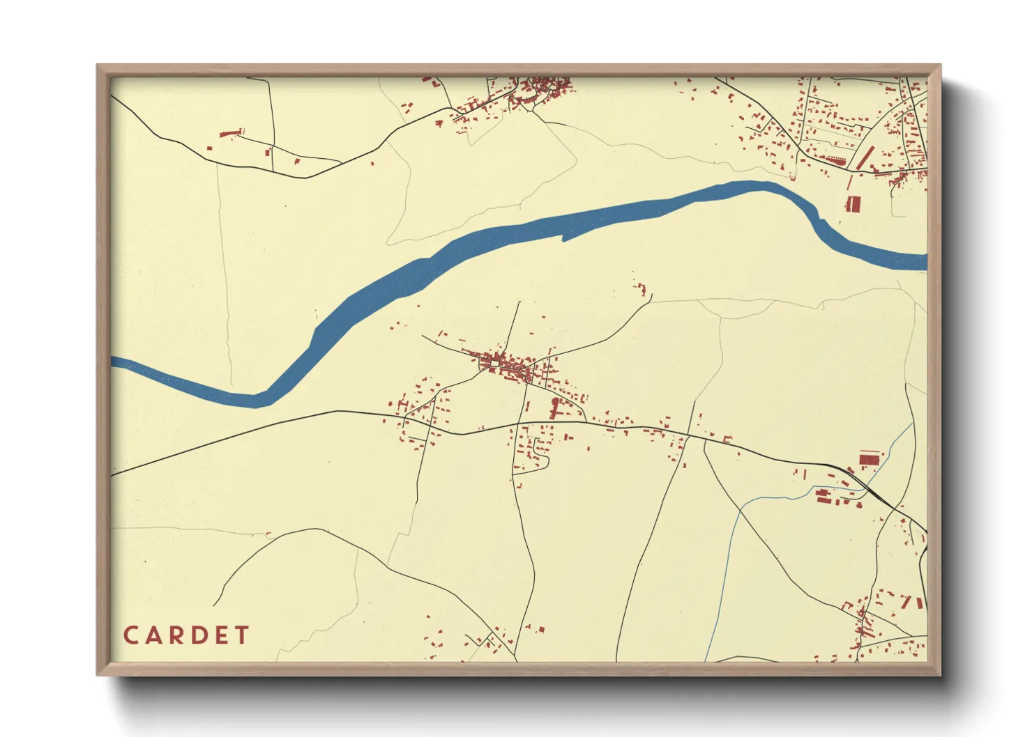 Une affiche de carte sur Cardet