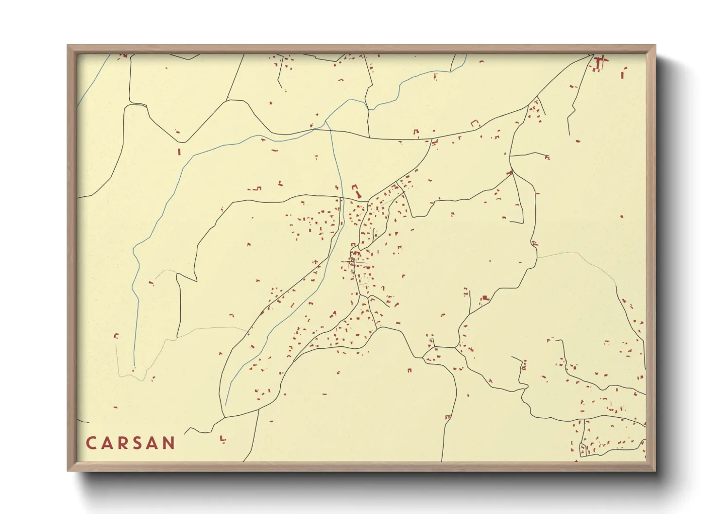 Une affiche de carte sur Carsan