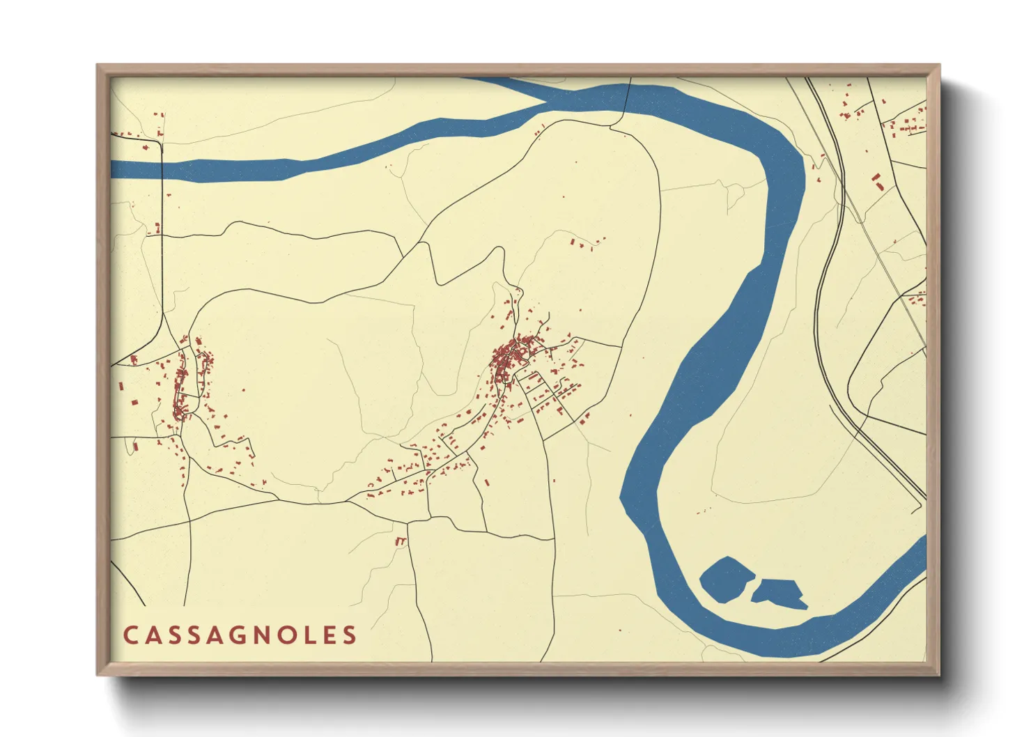 Une affiche de carte sur Cassagnoles