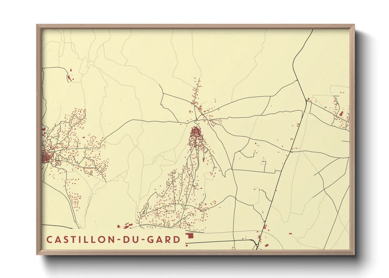Une affiche de carte sur Castillon-du-Gard