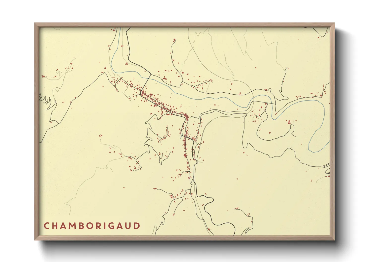 Une affiche de carte sur Chamborigaud
